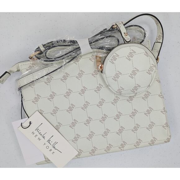 Nicole Miller Crossbody Shoulder Bag & Matching Coin Purse Set - Picture 11 of 13